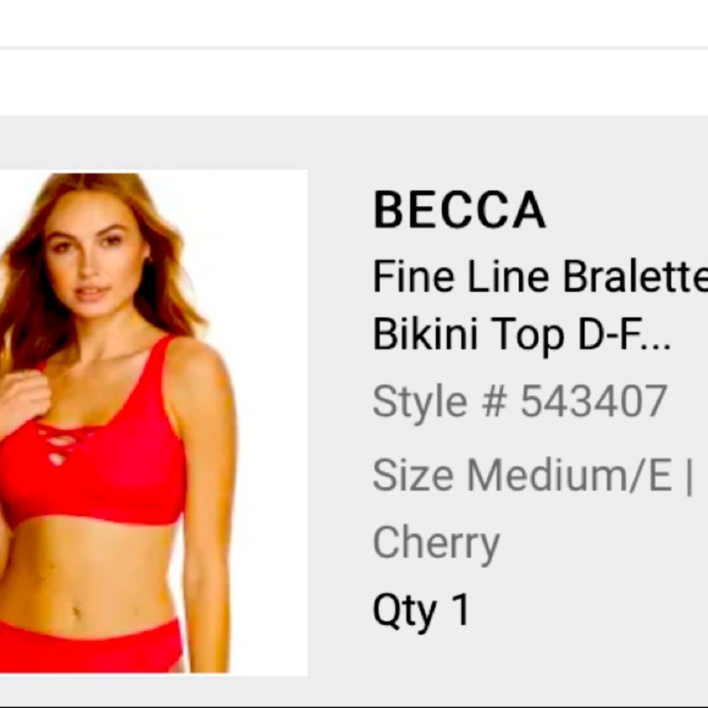 Becca NWT Medium/E Bikini Top